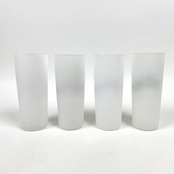 Frosted High Ball Glasses Vintage Barware Hazel Atlas Antique Autos Set of 4 - Picture 3 of 8